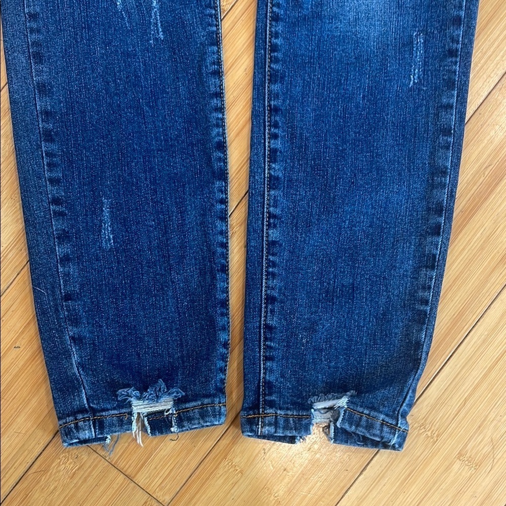 KanCan Ripped Medium-Dark Blue 7/27 Shark Bite Distressed Skinny Jeans - Picture 4 of 11